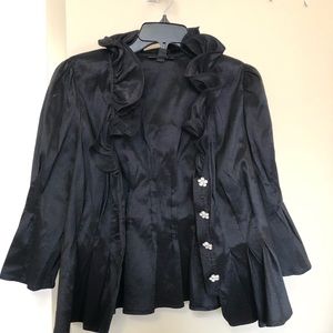 Black Tappered Blouse by Chetta B (Evening)